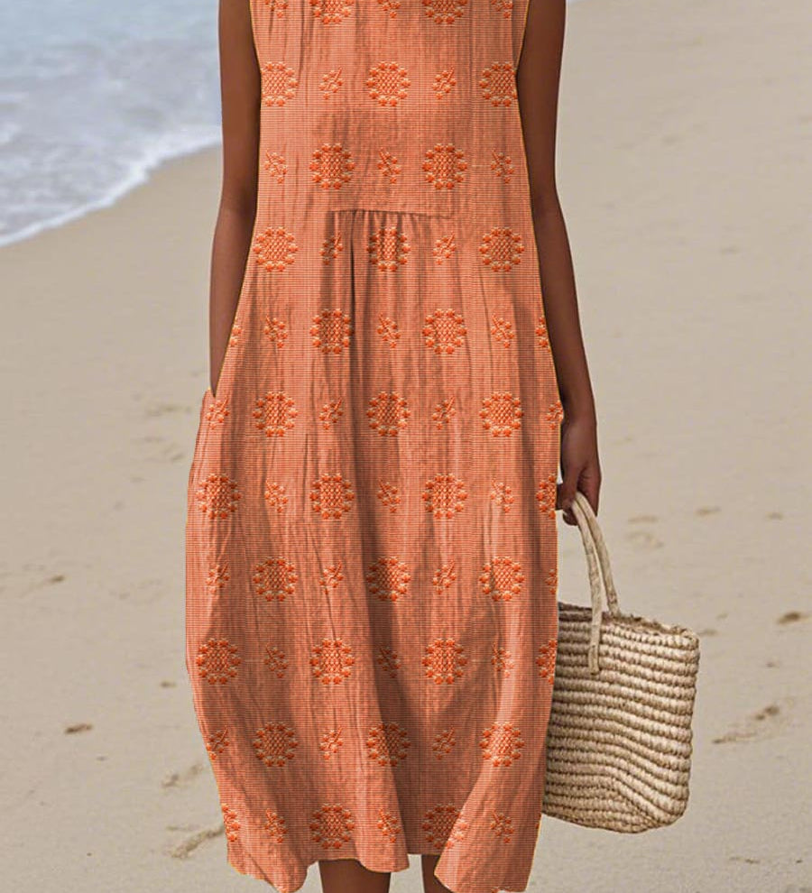 Julianna – Elegancka bawełniana sukienka z kieszeniami