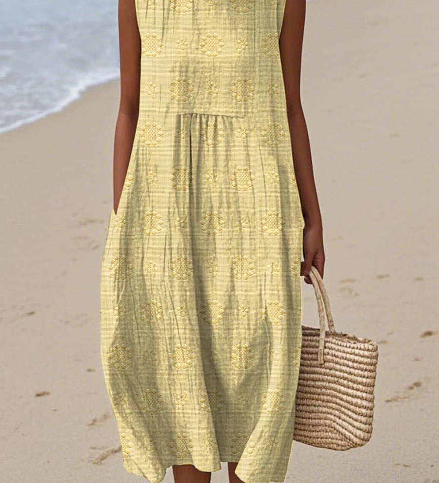 Julianna – Elegancka bawełniana sukienka z kieszeniami