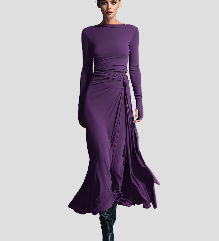 Anna - Elegancka Sukienka z Elastycznej Tkaniny i Efektem Modelującym