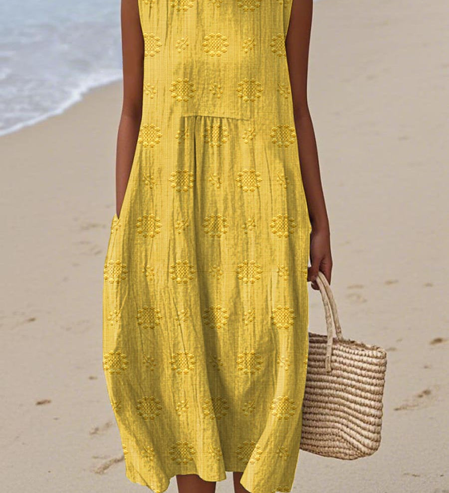 Julianna – Elegancka bawełniana sukienka z kieszeniami