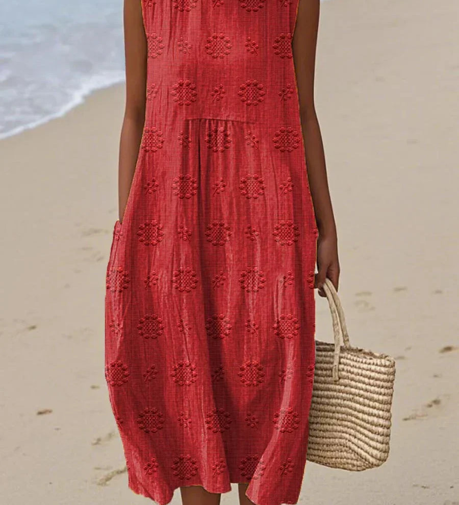 Julianna – Elegancka bawełniana sukienka z kieszeniami