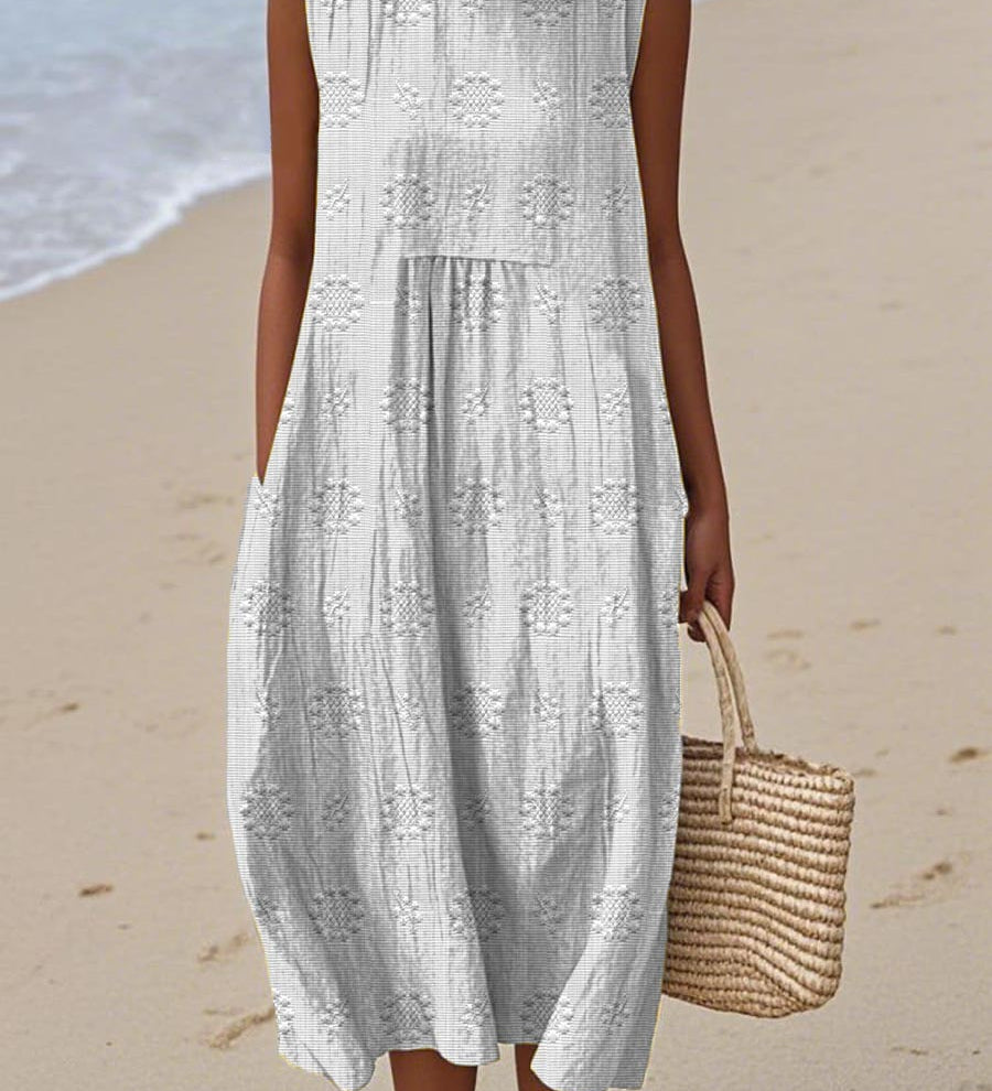 Julianna – Elegancka bawełniana sukienka z kieszeniami