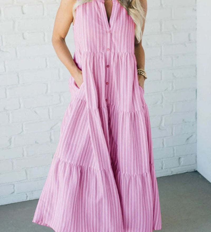 Weneda – Letnia sukienka w paski z kieszeniami