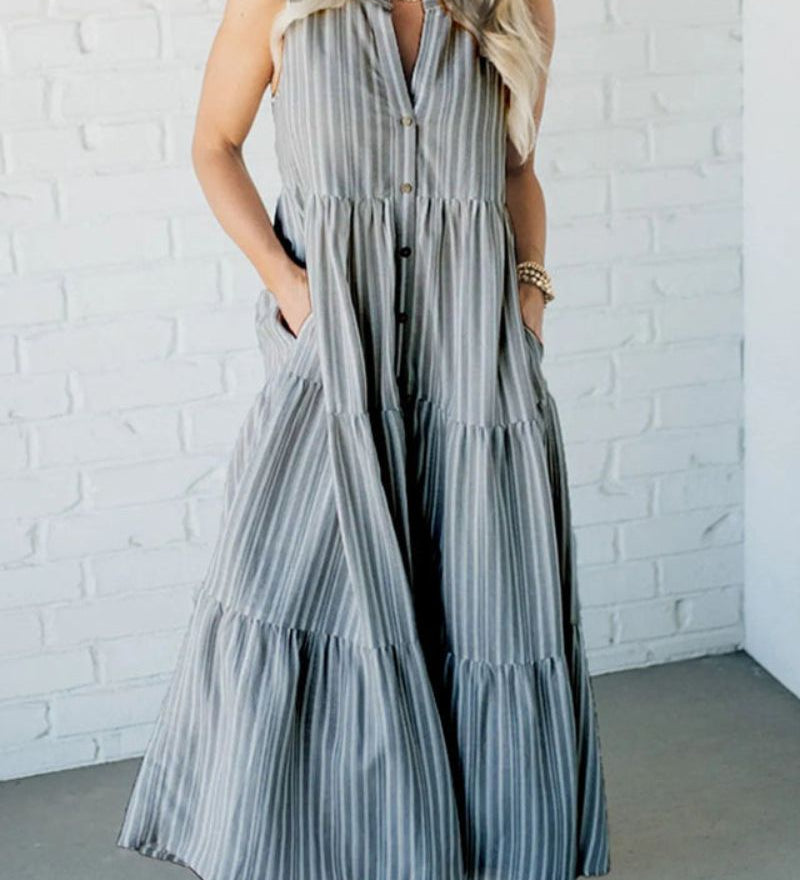 Weneda – Letnia sukienka w paski z kieszeniami