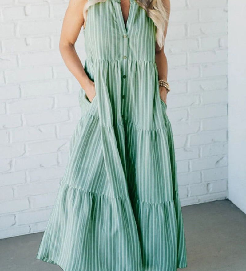 Weneda – Letnia sukienka w paski z kieszeniami