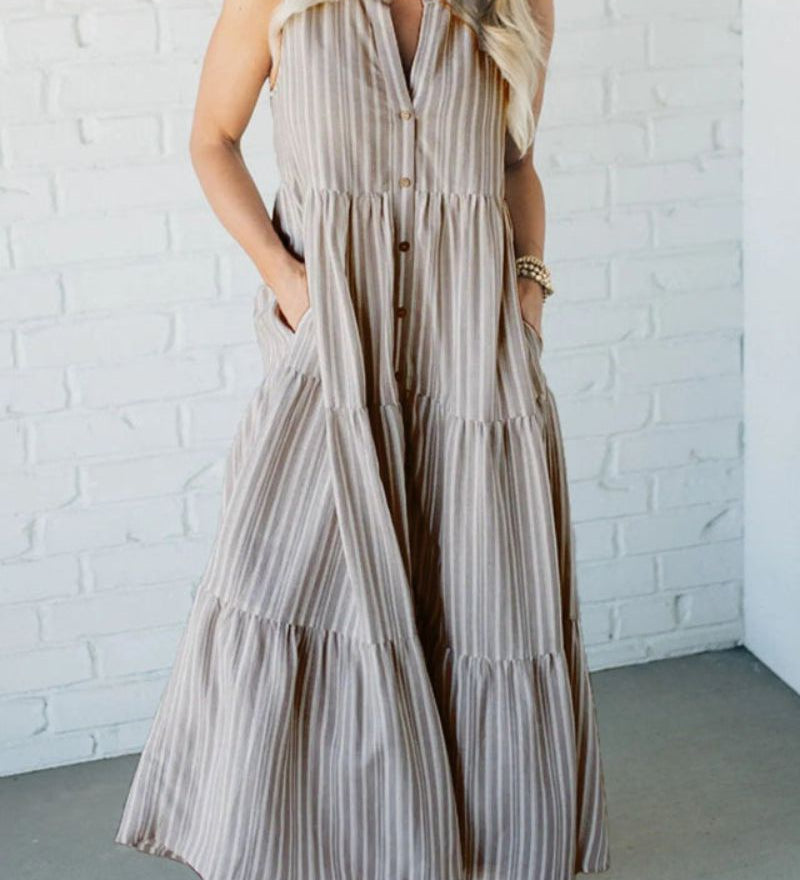 Weneda – Letnia sukienka w paski z kieszeniami