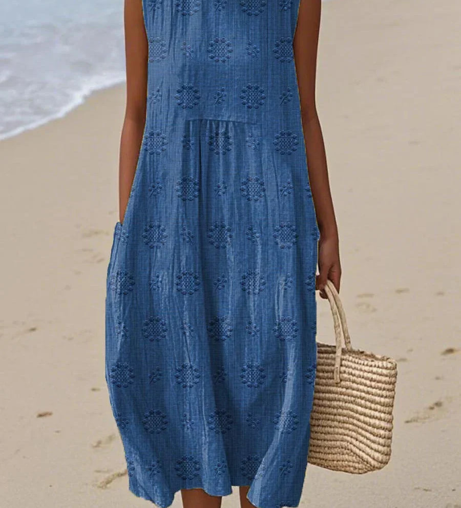 Julianna – Elegancka bawełniana sukienka z kieszeniami