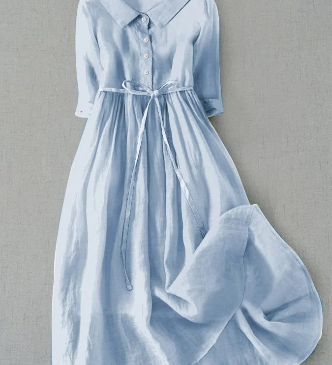 Mściwojka – Elegancka sukienka z lnu i bawełny