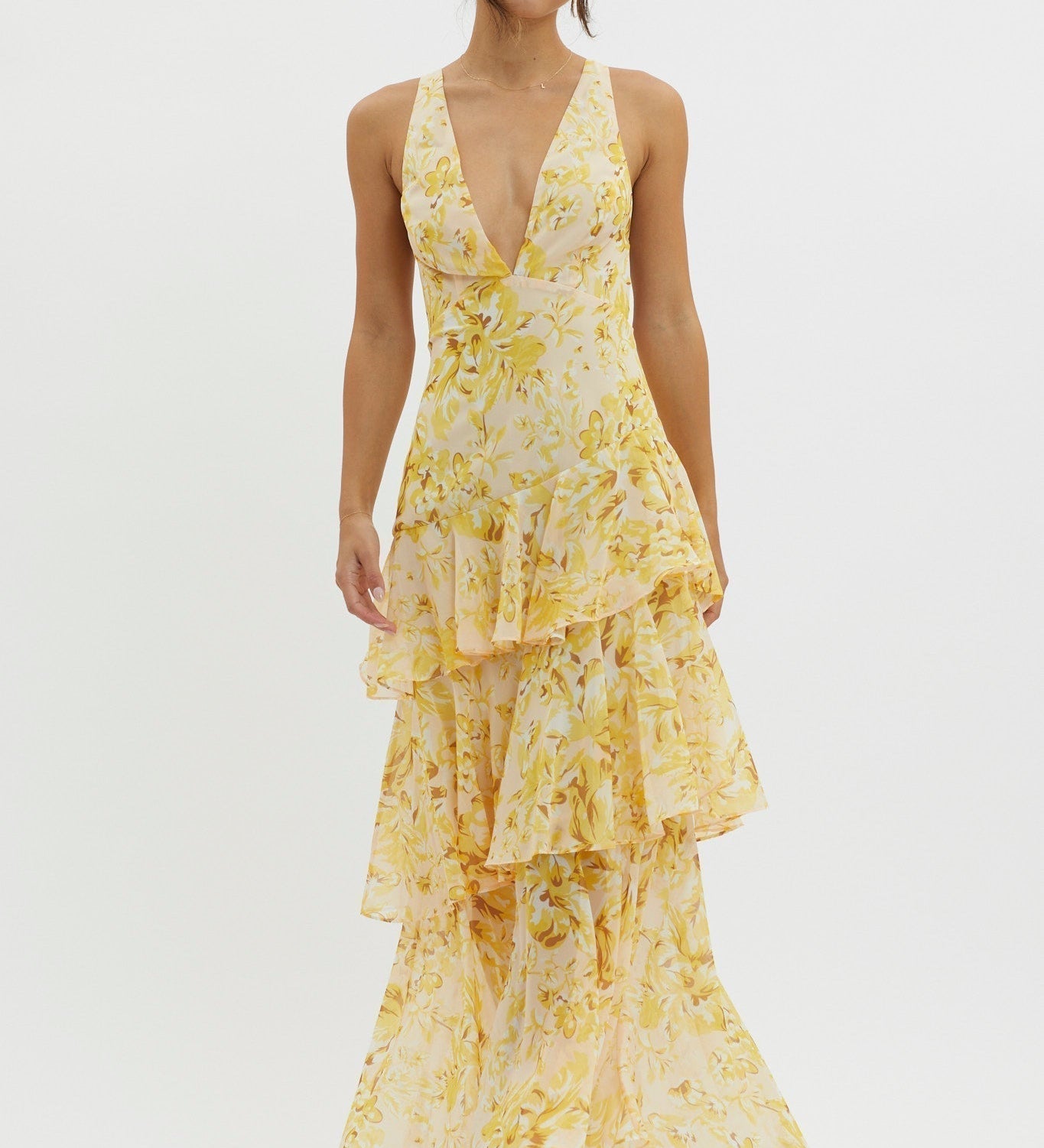 Filipa – Zwiewna sukienka midi z falbanami