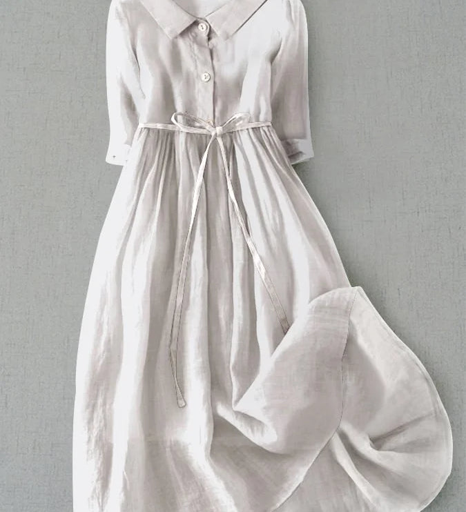 Mściwojka – Elegancka sukienka z lnu i bawełny