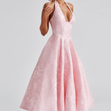 Bryza - Sukienka midi z głębokim dekoltem z tyłu