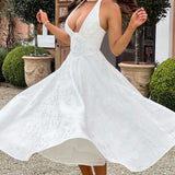 Bryza - Sukienka midi z głębokim dekoltem z tyłu