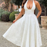 Bryza - Sukienka midi z głębokim dekoltem z tyłu