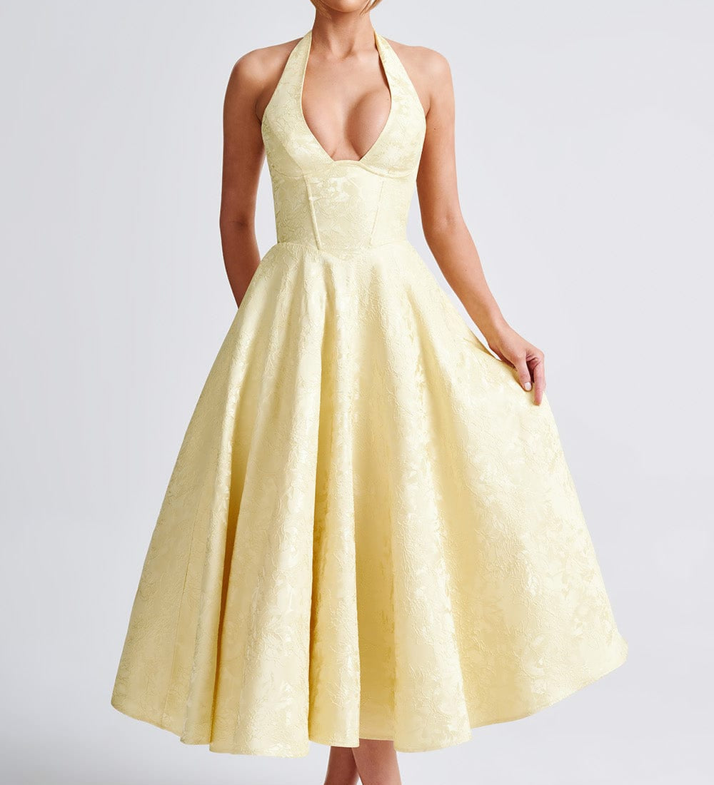 Bryza - Sukienka midi z głębokim dekoltem z tyłu