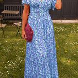 Jagna – Elegancka sukienka maxi z dekoltem w serek