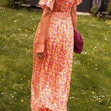 Jagna – Elegancka sukienka maxi z dekoltem w serek